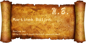 Martinek Bálint névjegykártya